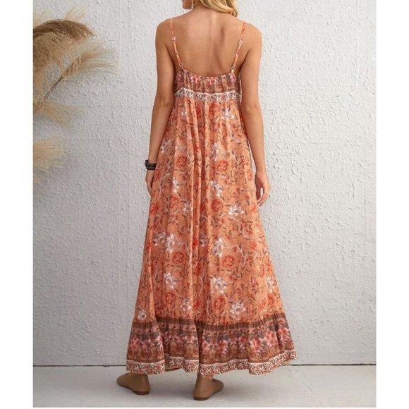Boho Floral Ruffle Hem Cami Dress - Picture 4 of 10